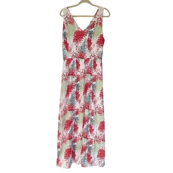 Lucky Brand Floral Drawstring Waist Long Maxi Dress Women’s Large, Sleeveless - Picture 5 of 5